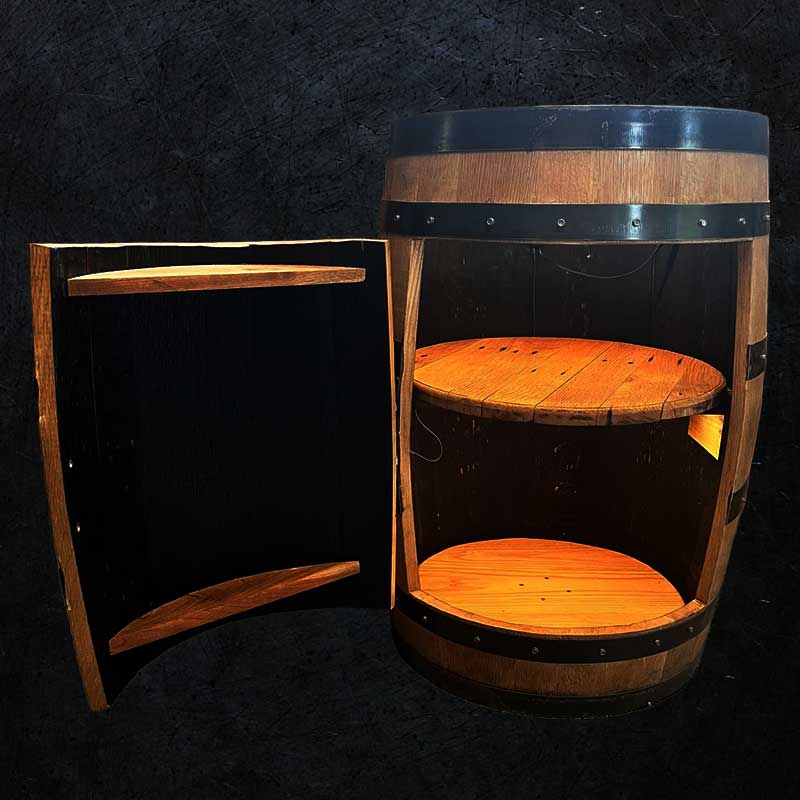  Reclaimed Oak Whiskey Barrel Bar